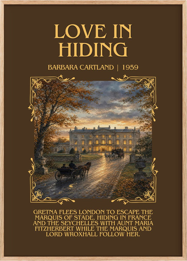 Love In Hiding Minimalist Book Poster by Barbara Cartland