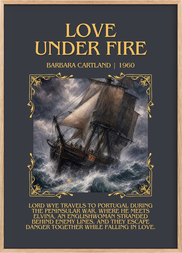 Love Under Fire Minimalist Book Poster by Barbara Cartland