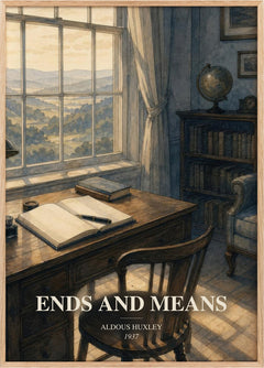 Ends And Means Book Watercolour Illustration by Aldous Huxley