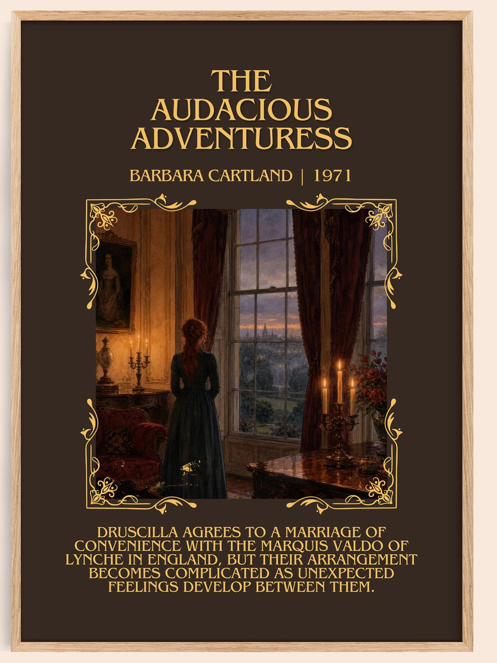 The Audacious Adventuress Minimalist Book Poster by Barbara Cartland – book poster