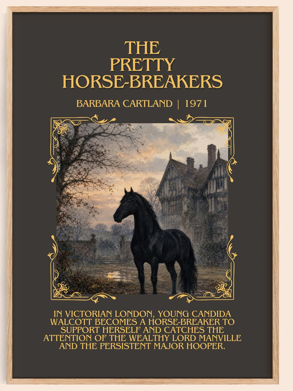 The Pretty Horse-Breakers Minimalist Book Poster by Barbara Cartland – book poster