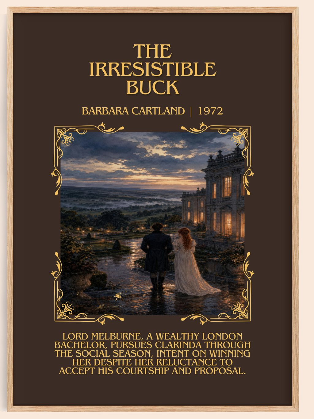 The Irresistible Buck Minimalist Book Poster by Barbara Cartland – book poster