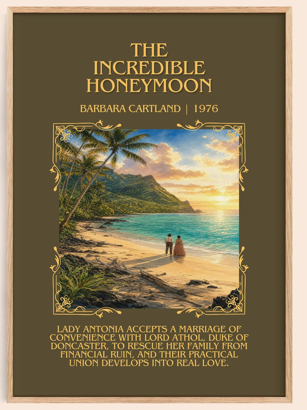 The Incredible Honeymoon Minimalist Book Poster by Barbara Cartland – book poster