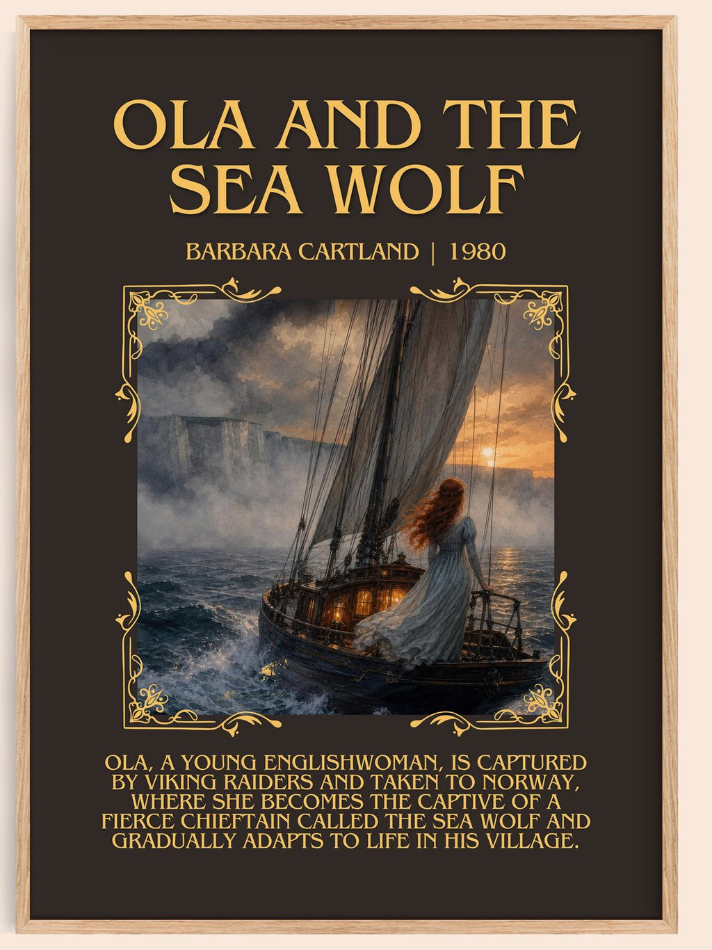 Ola And The Sea Wolf Minimalist Book Poster by Barbara Cartland – book poster