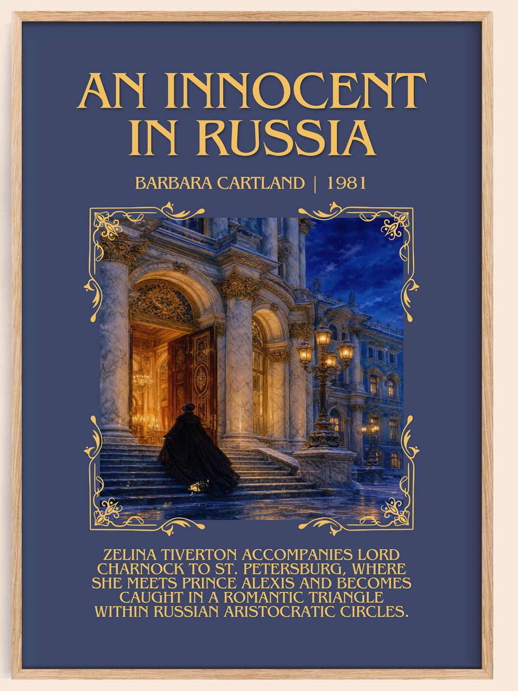An Innocent In Russia Minimalist Book Poster by Barbara Cartland – book poster