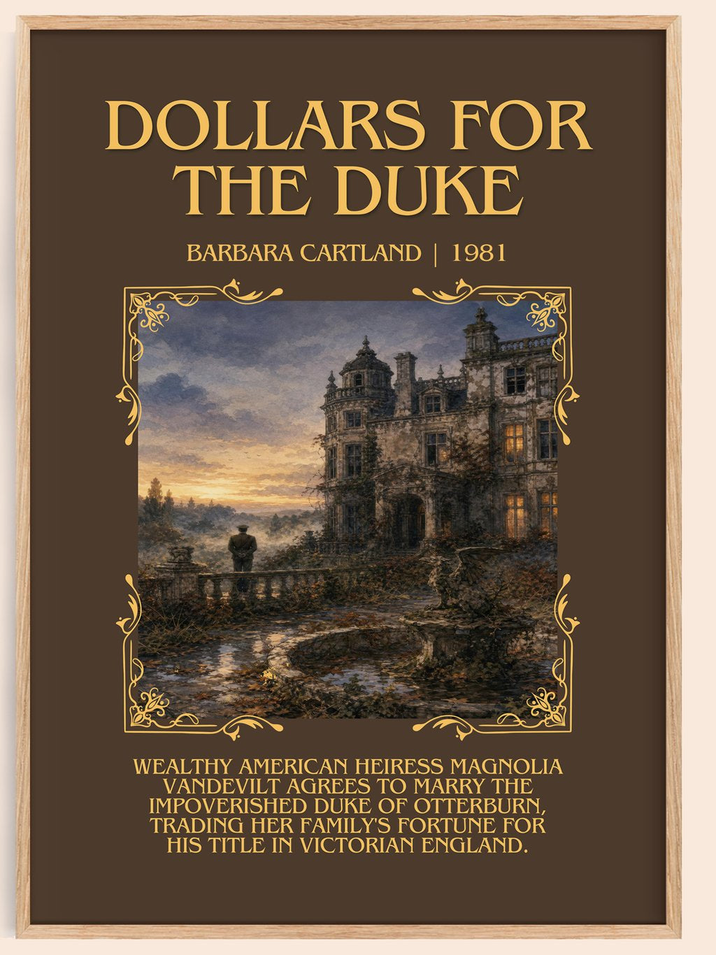 Dollars For The Duke Minimalist Book Poster by Barbara Cartland – book poster