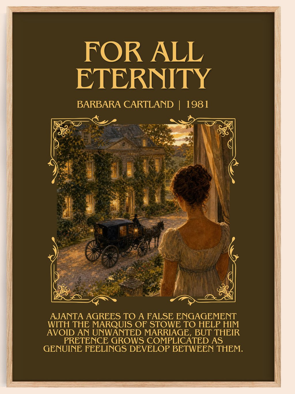 For All Eternity Minimalist Book Poster by Barbara Cartland – book poster