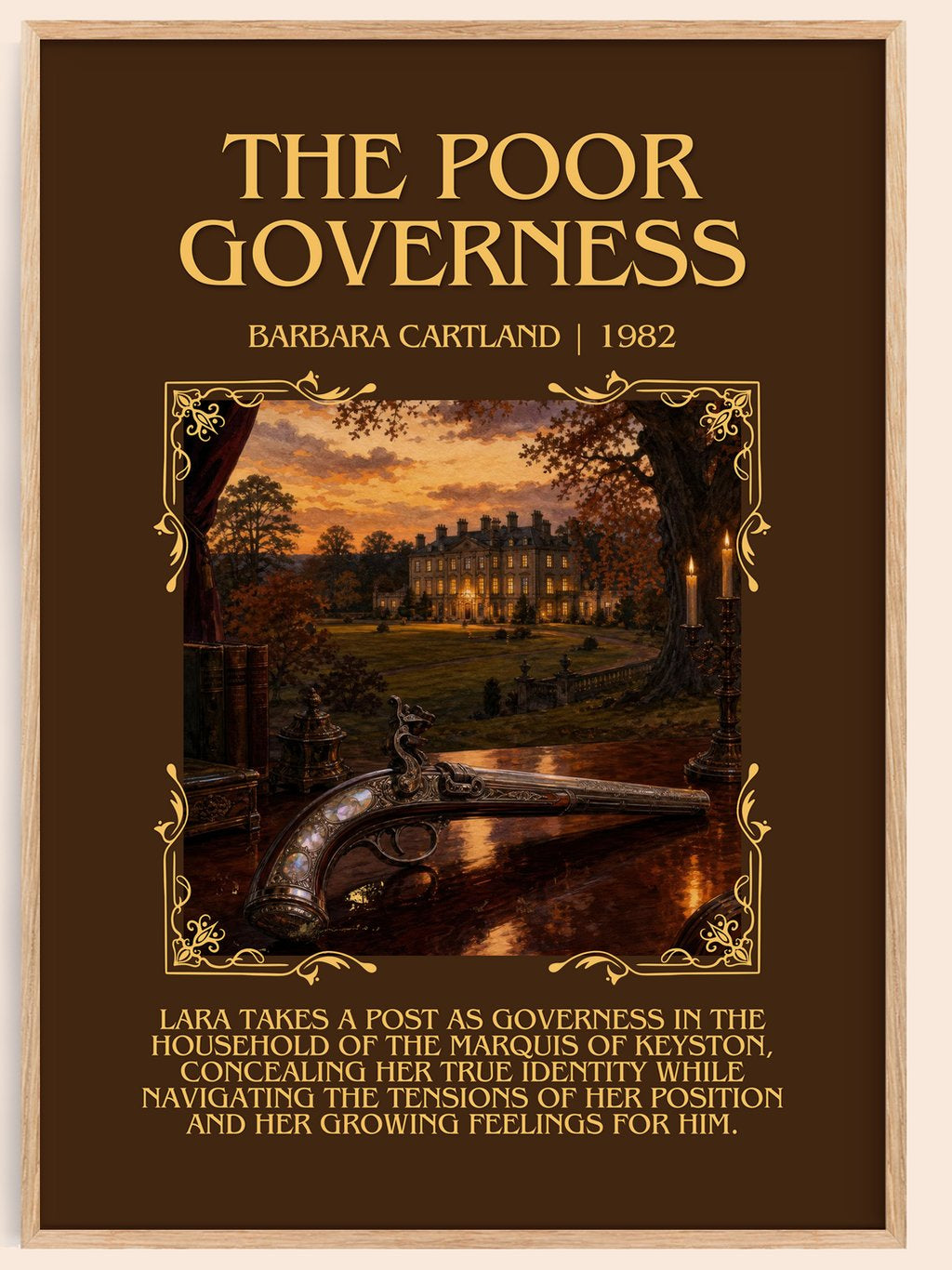 The Poor Governess Minimalist Book Poster by Barbara Cartland – book poster