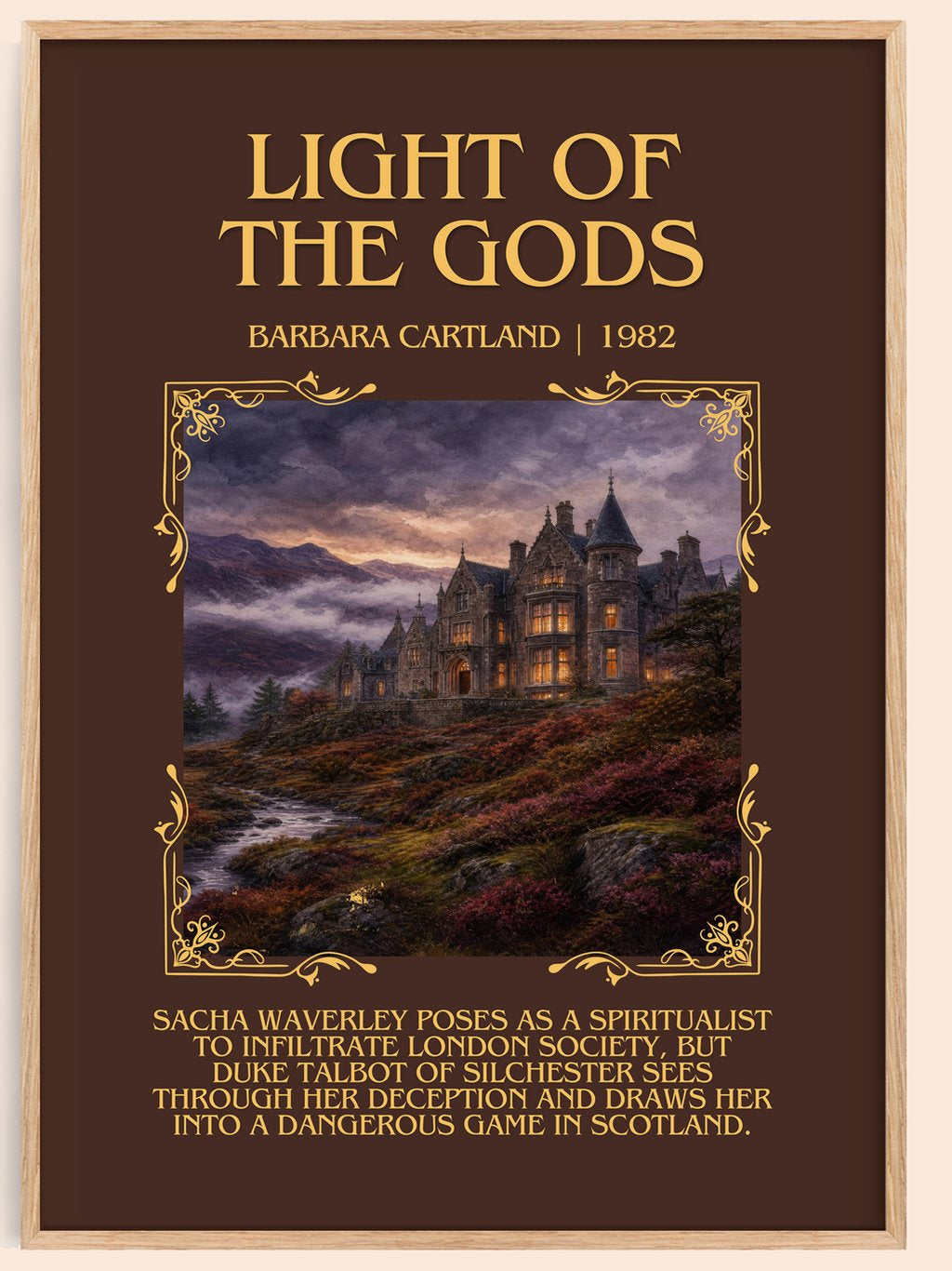 Light Of The Gods Minimalist Book Poster by Barbara Cartland – book poster