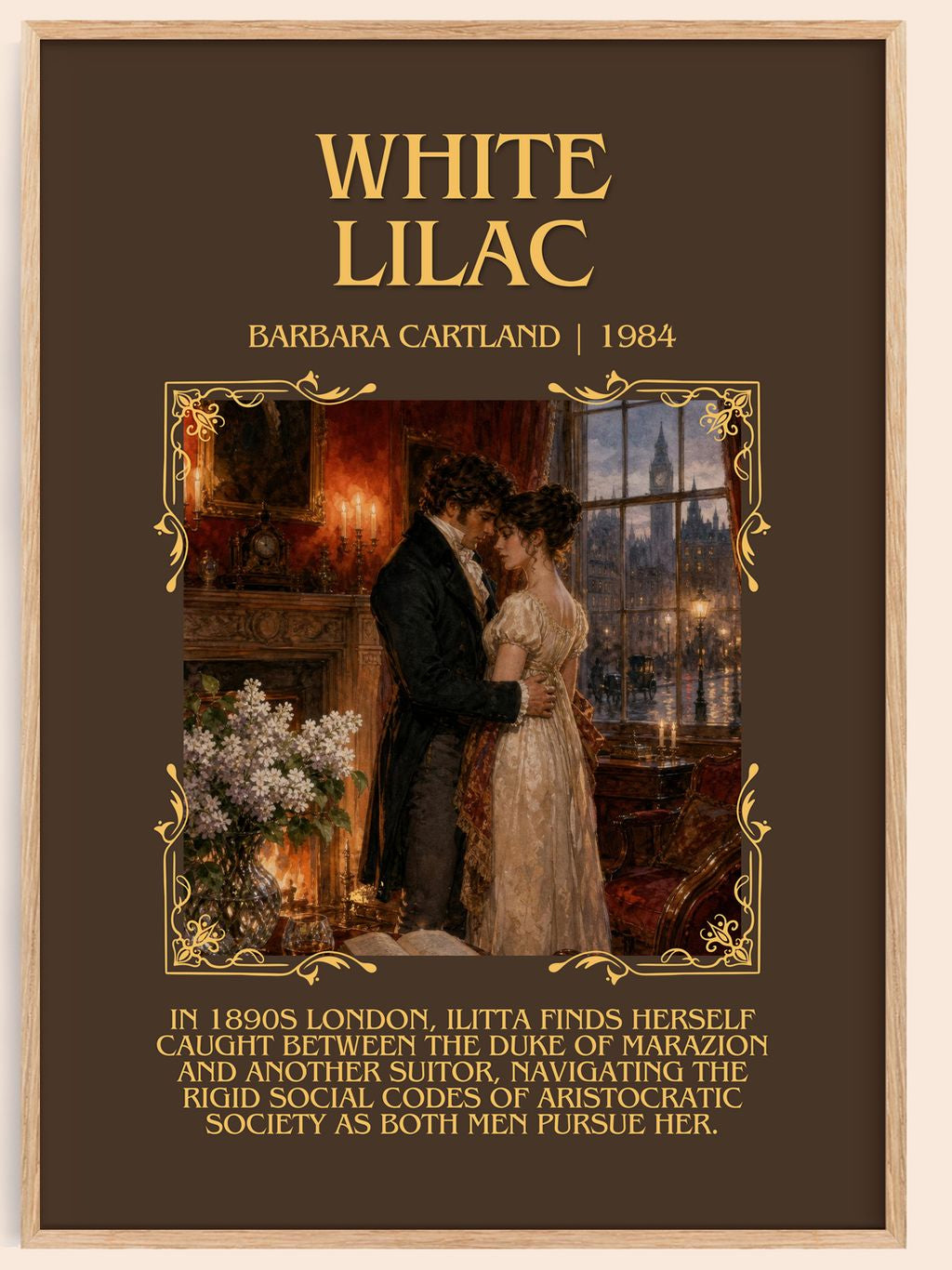 White Lilac Minimalist Book Poster by Barbara Cartland – book poster