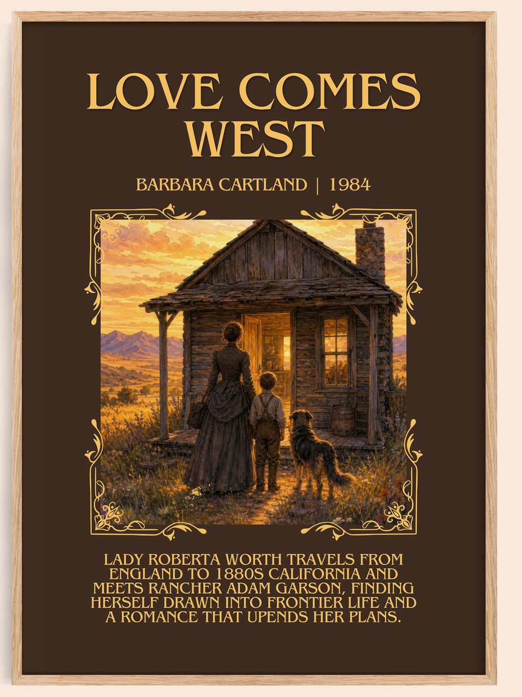 Love Comes West Minimalist Book Poster by Barbara Cartland – book poster