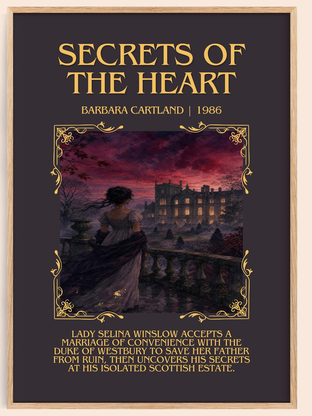 Secrets Of The Heart Minimalist Book Poster by Barbara Cartland – book poster
