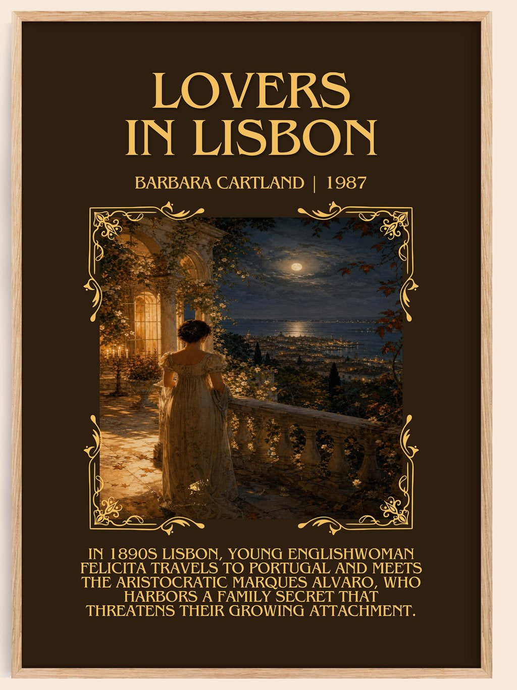 Lovers In Lisbon Minimalist Book Poster by Barbara Cartland – book poster