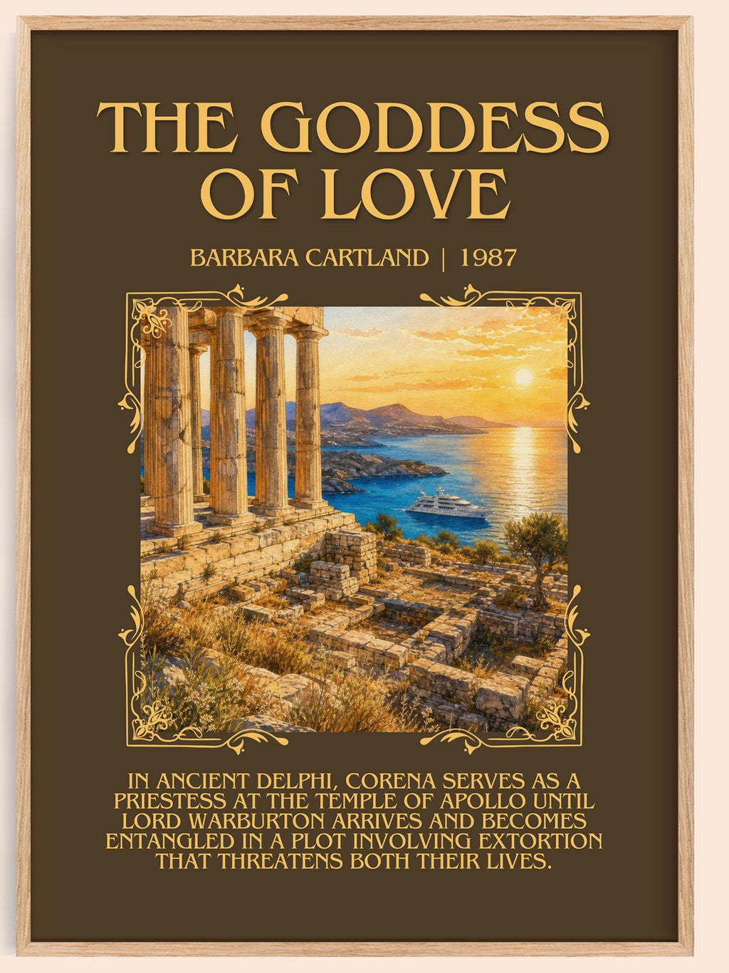 The Goddess Of Love Minimalist Book Poster by Barbara Cartland – book poster