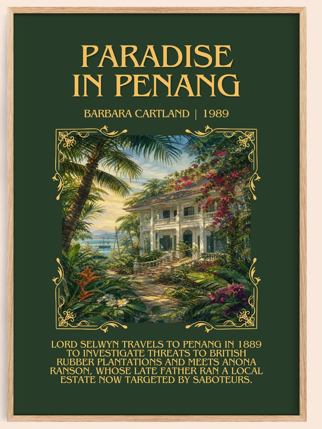 Paradise In Penang Minimalist Book Poster by Barbara Cartland – book poster