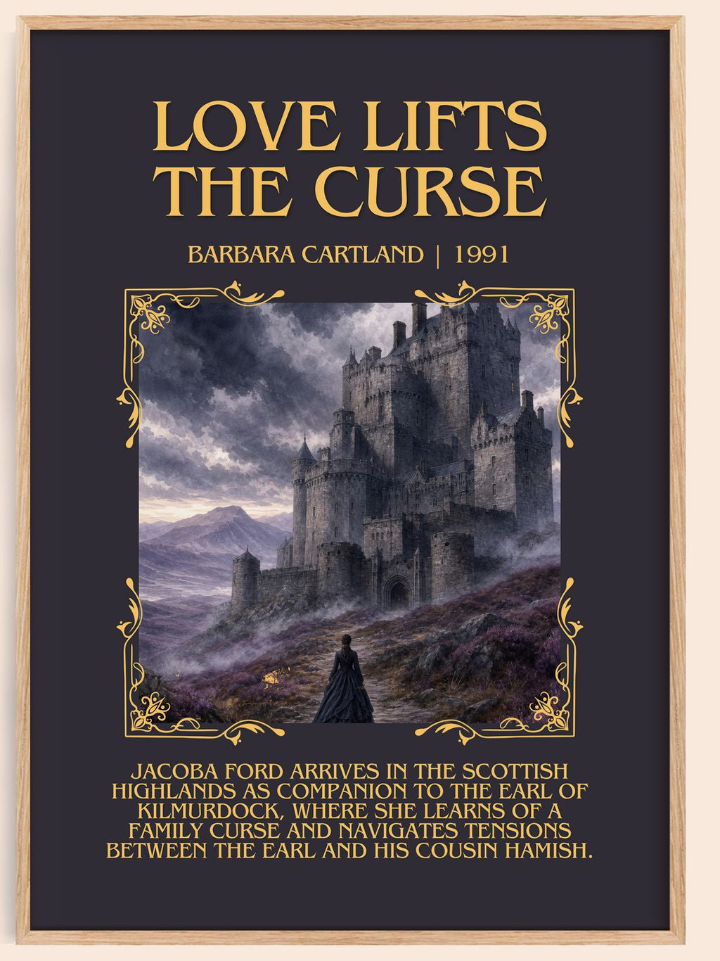 Love Lifts The Curse Minimalist Book Poster by Barbara Cartland – book poster