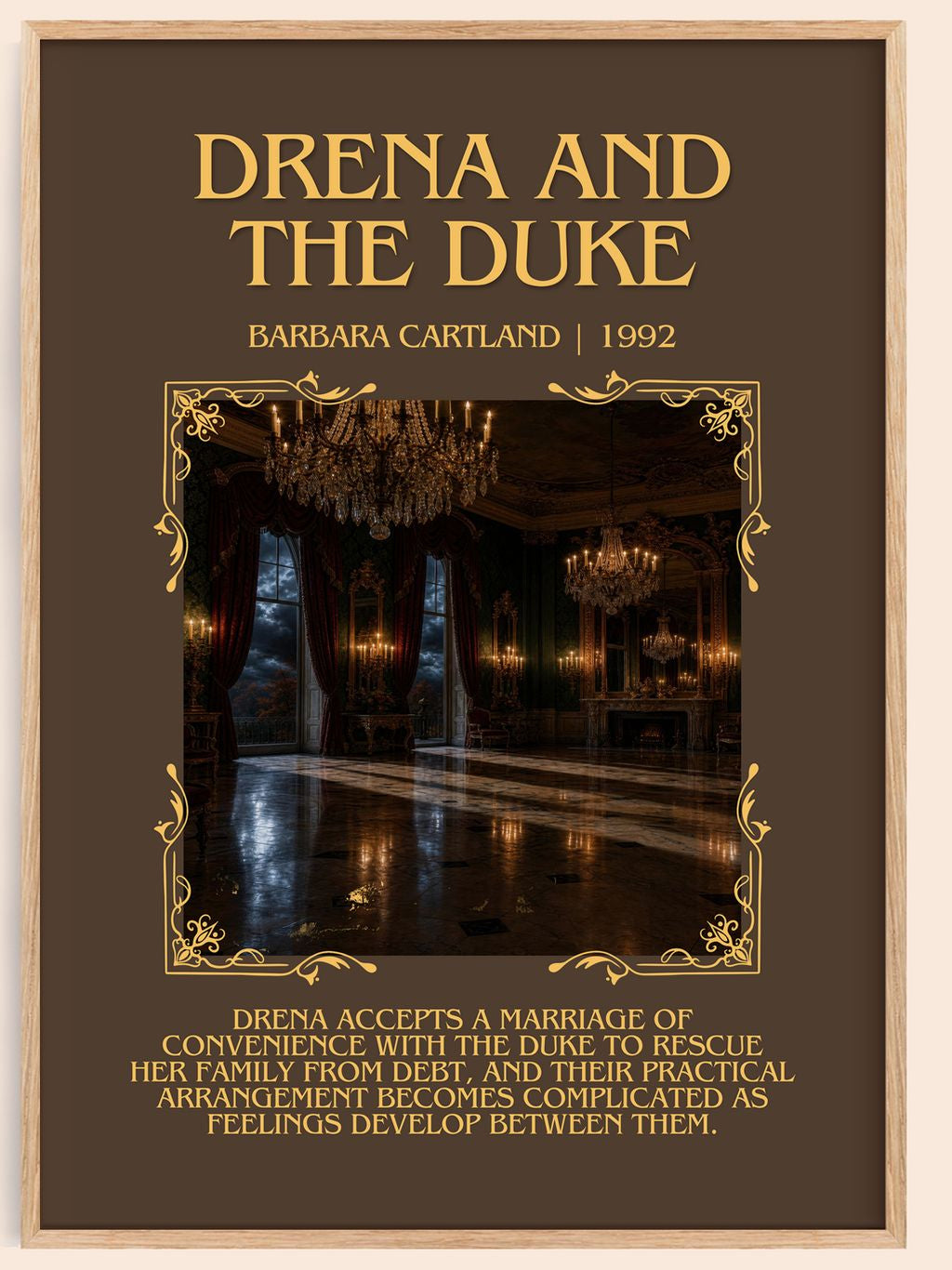 Drena And The Duke Minimalist Book Poster by Barbara Cartland – book poster