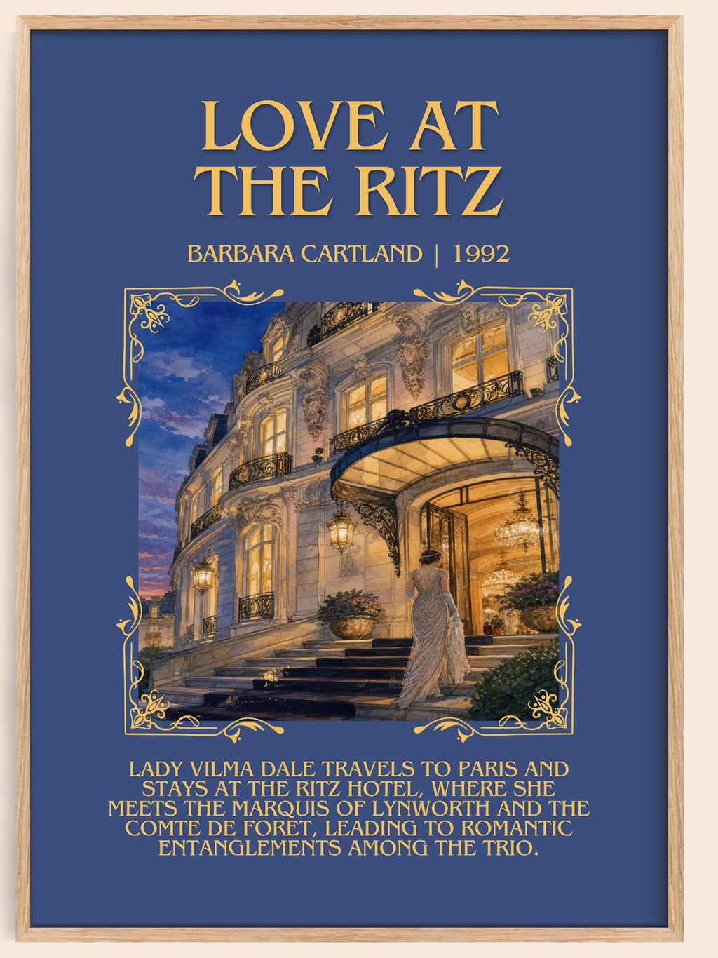 Love At The Ritz Minimalist Book Poster by Barbara Cartland – book poster