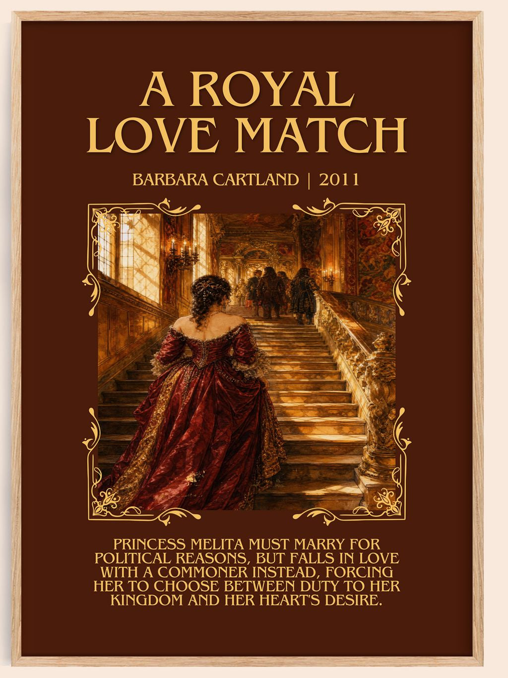 A Royal Love Match Minimalist Book Poster by Barbara Cartland – book poster