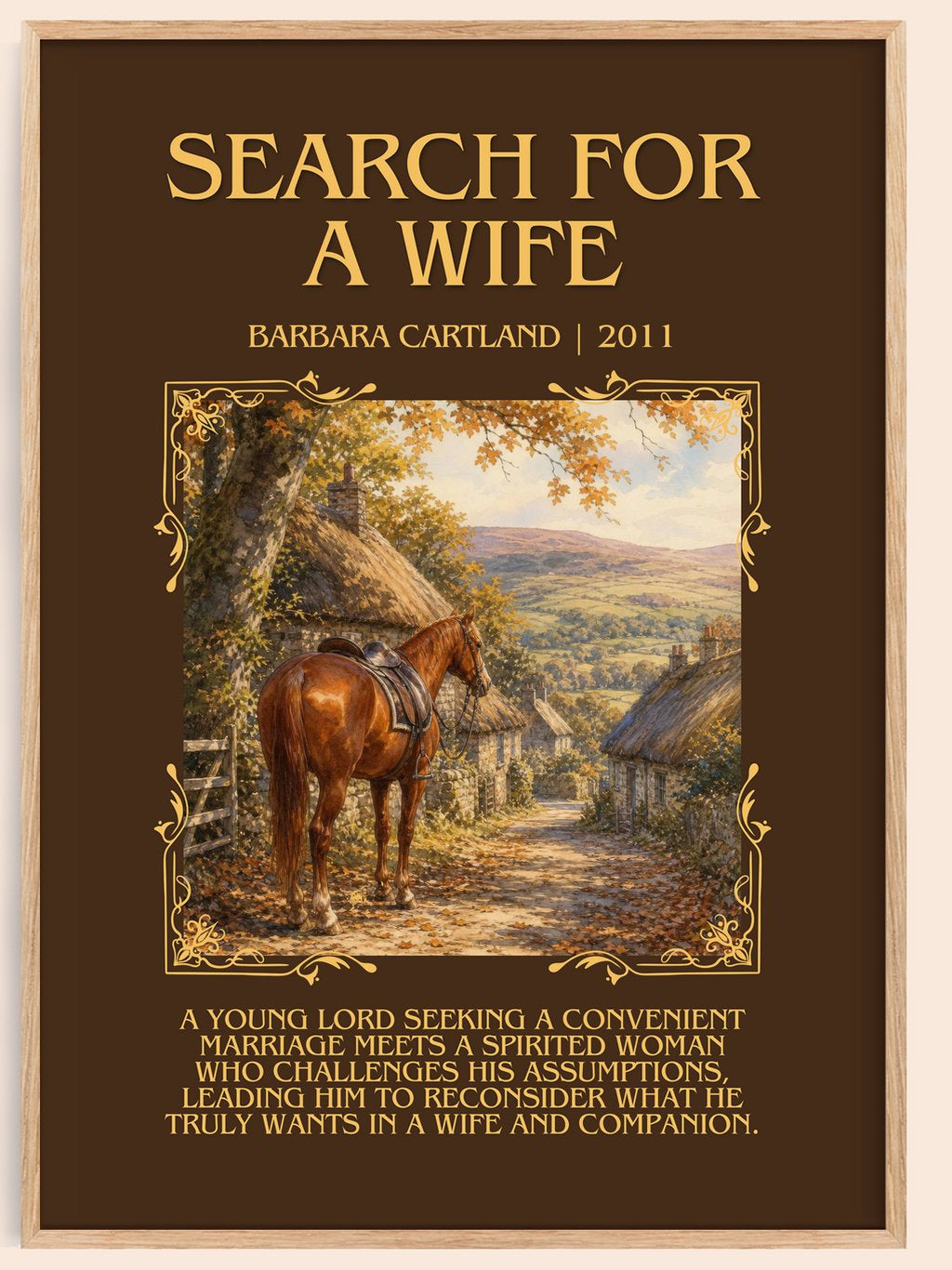 Search For A Wife Minimalist Book Poster by Barbara Cartland – book poster
