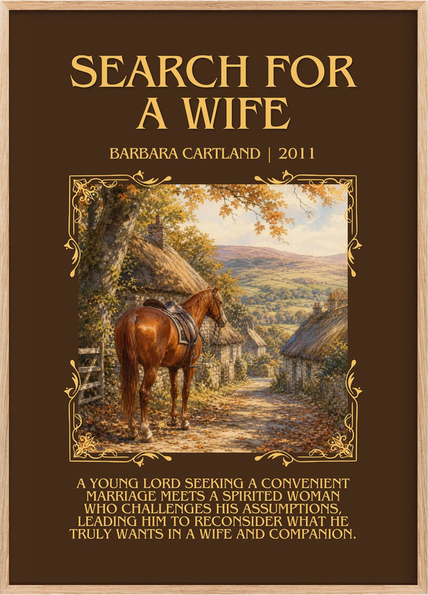 Search For A Wife Minimalist Book Poster by Barbara Cartland