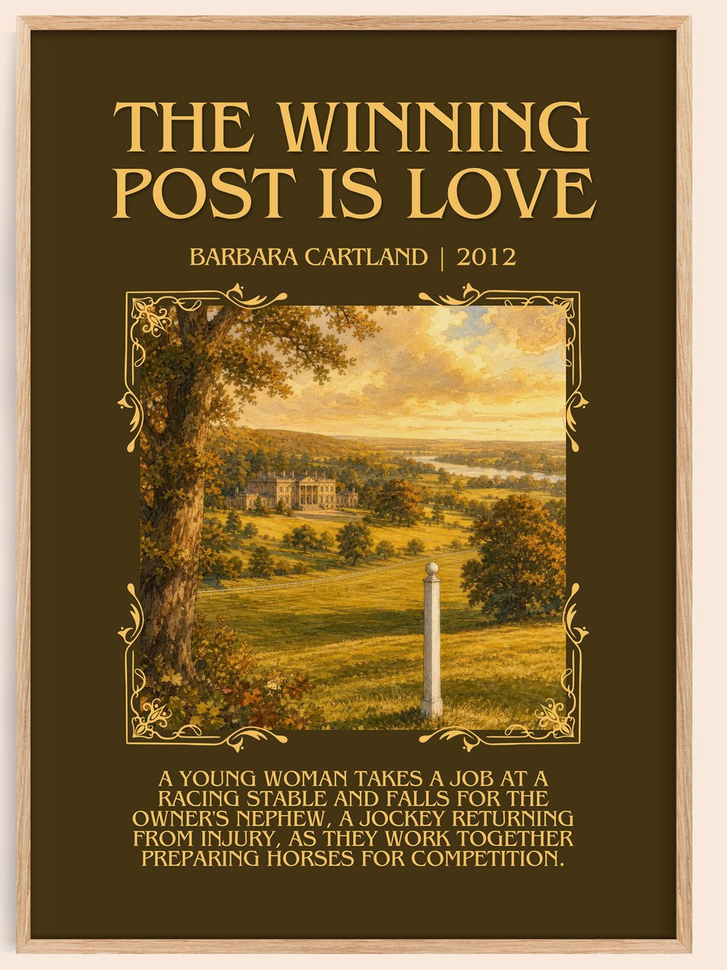 The Winning Post Is Love Minimalist Book Poster by Barbara Cartland – book poster