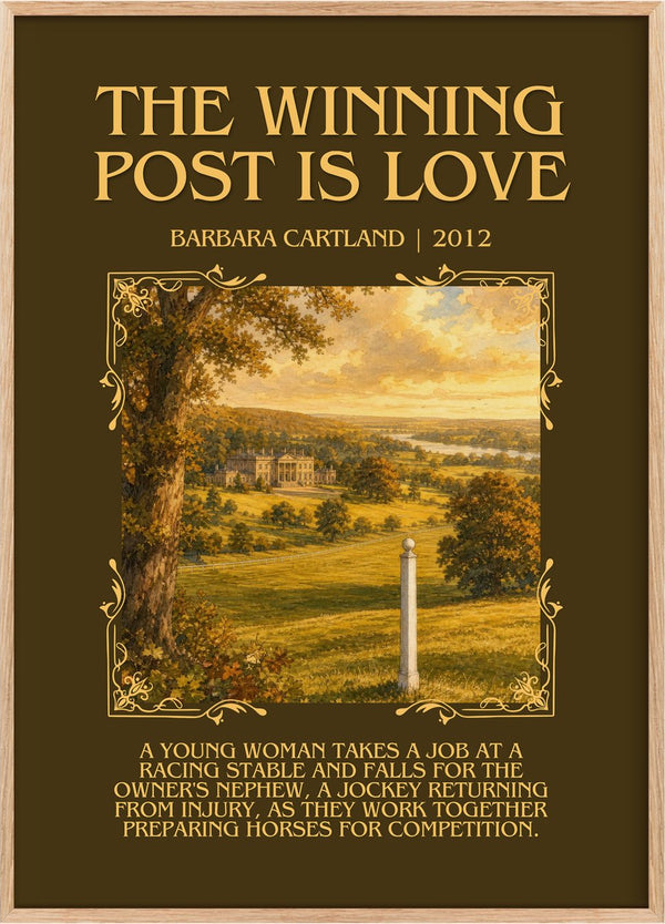 The Winning Post Is Love Minimalist Book Poster by Barbara Cartland
