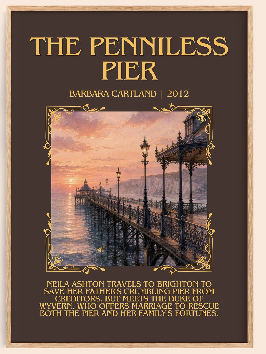 The Penniless Pier Minimalist Book Poster by Barbara Cartland – book poster
