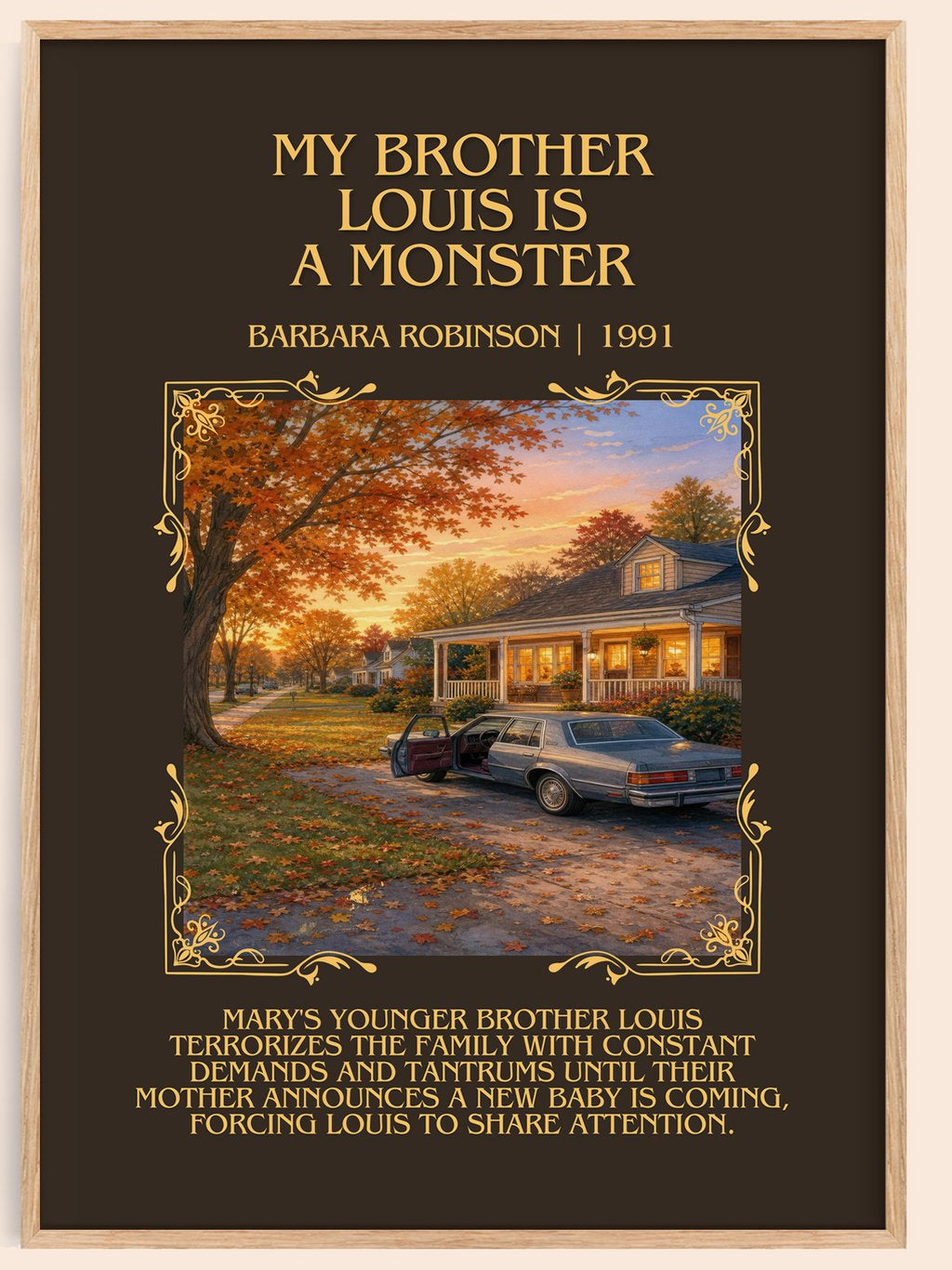 My Brother Louis Is A Monster Minimalist Book Poster by B. Robinson – book poster