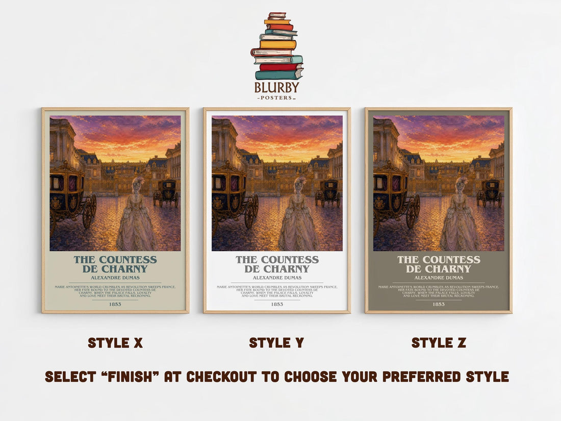 The Countess De Charny Bookish Wall Art by Alexandre Dumas (mockup)