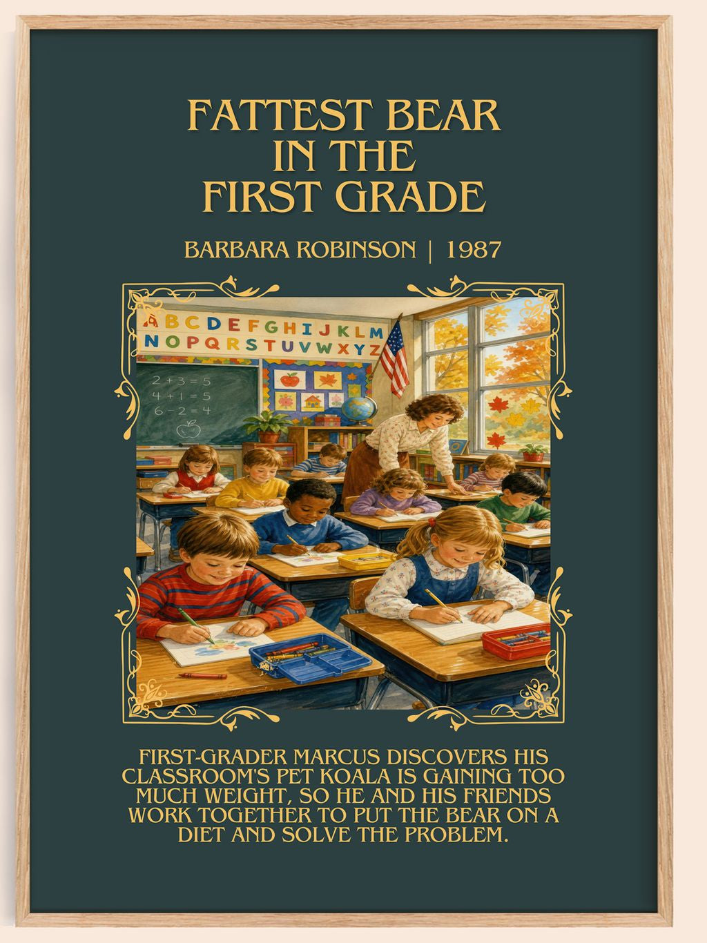 Fattest Bear In The First Grade Minimalist Book Poster by B. Robinson – book poster
