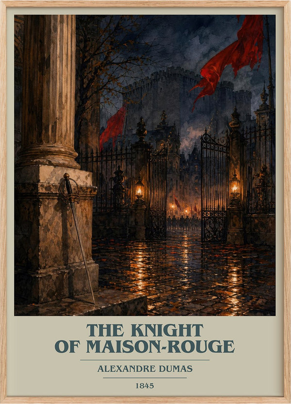 The Knight Of Maison-Rouge Book Cover Poster by Alexandre Dumas