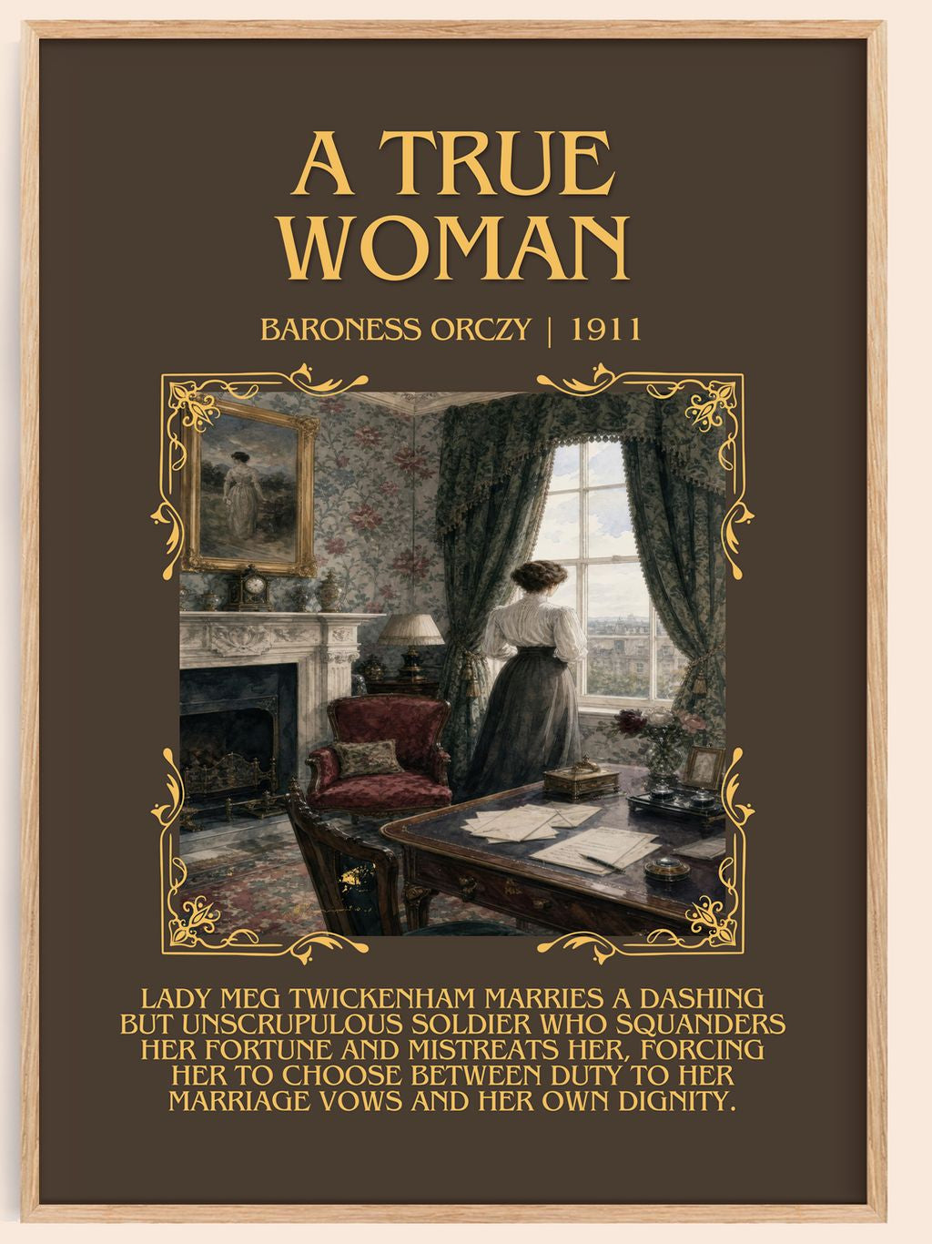 A True Woman Minimalist Book Poster by Baroness Orczy – book poster