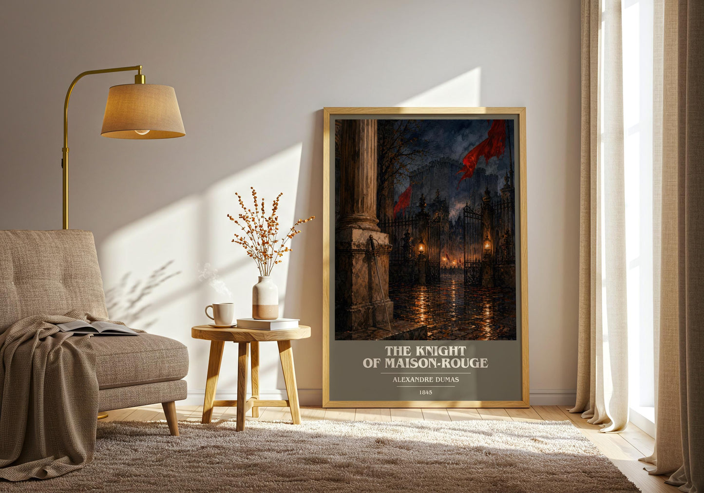 The Knight Of Maison-Rouge Book Cover Poster by Alexandre Dumas