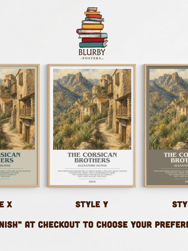 The Corsican Brothers Bookish Wall Art by Alexandre Dumas