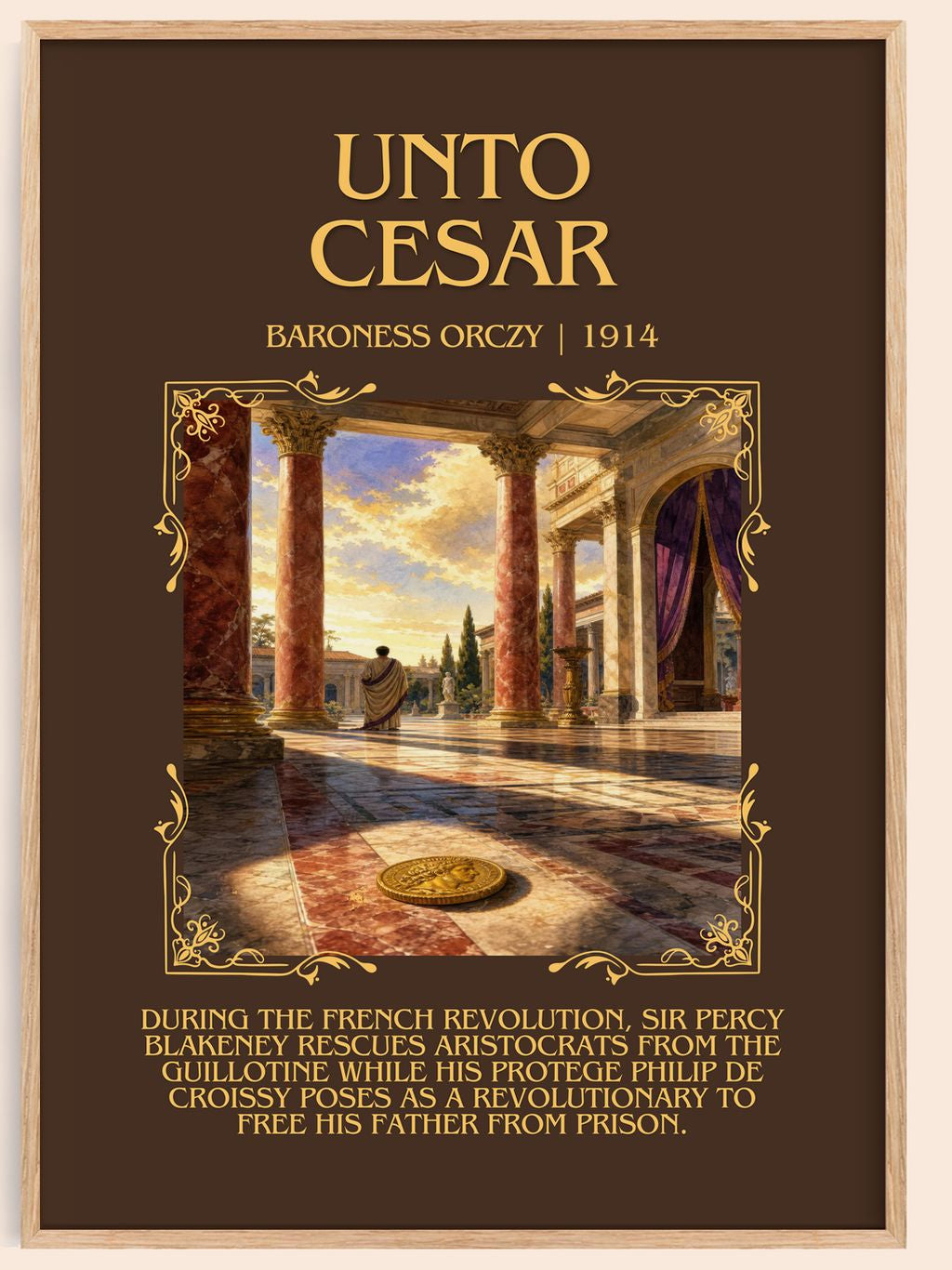 Unto César Minimalist Book Poster by Baroness Orczy – book poster