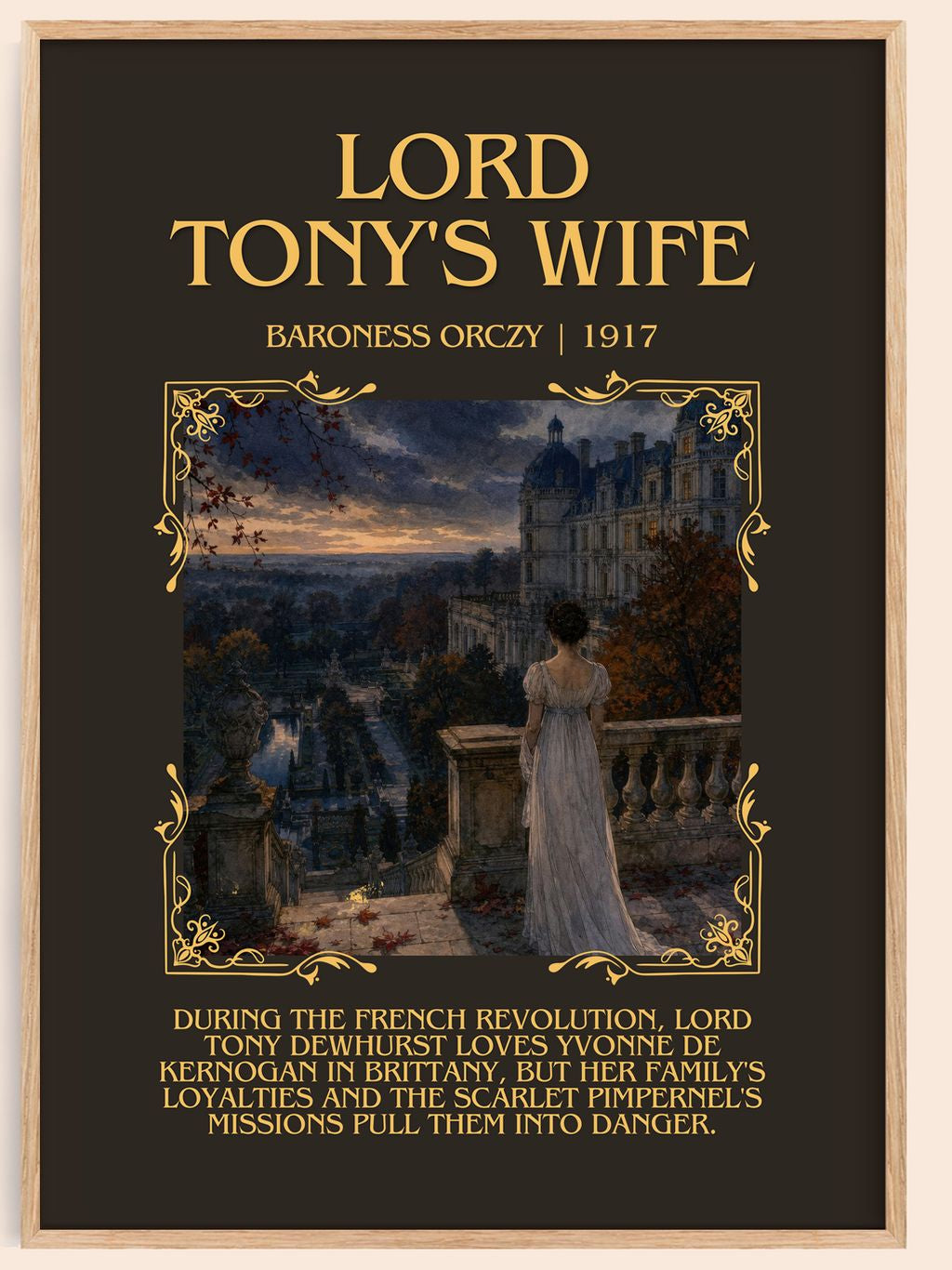 Lord Tony'S Wife Minimalist Book Poster by Baroness Orczy – book poster
