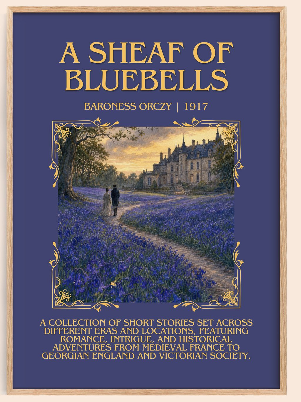 A Sheaf Of Bluebells Minimalist Book Poster by Baroness Orczy – book poster