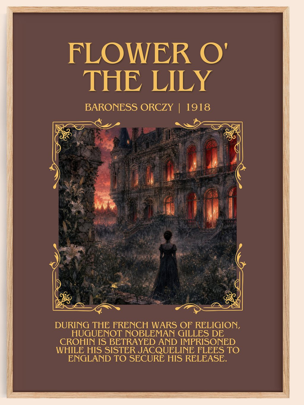 Flower O' The Lily Minimalist Book Poster by Baroness Orczy – book poster