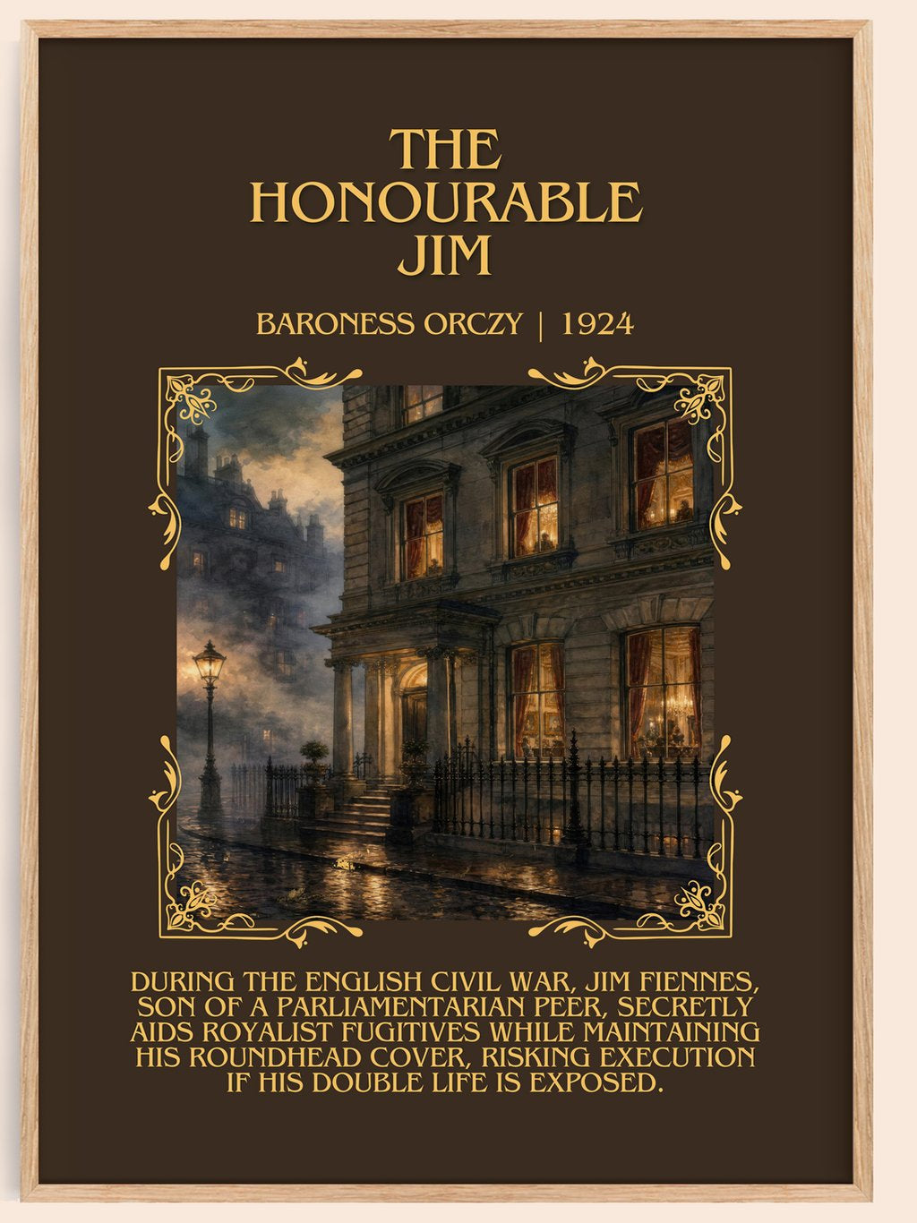 The Honourable Jim Minimalist Book Poster by Baroness Orczy – book poster