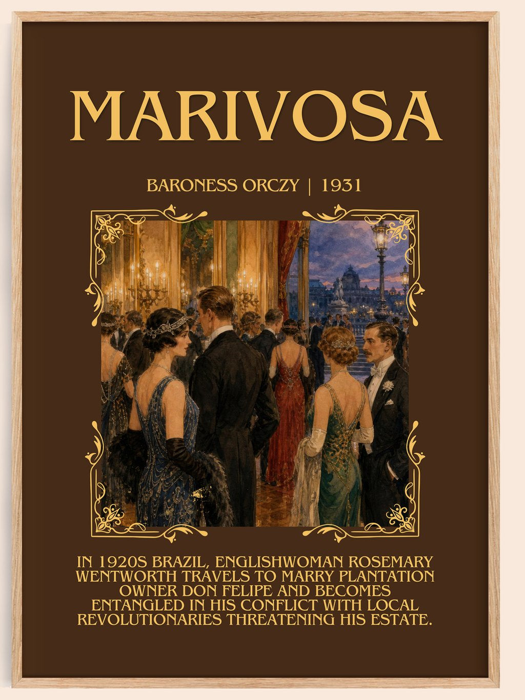 Marivosa Minimalist Book Poster by Baroness Orczy – book poster