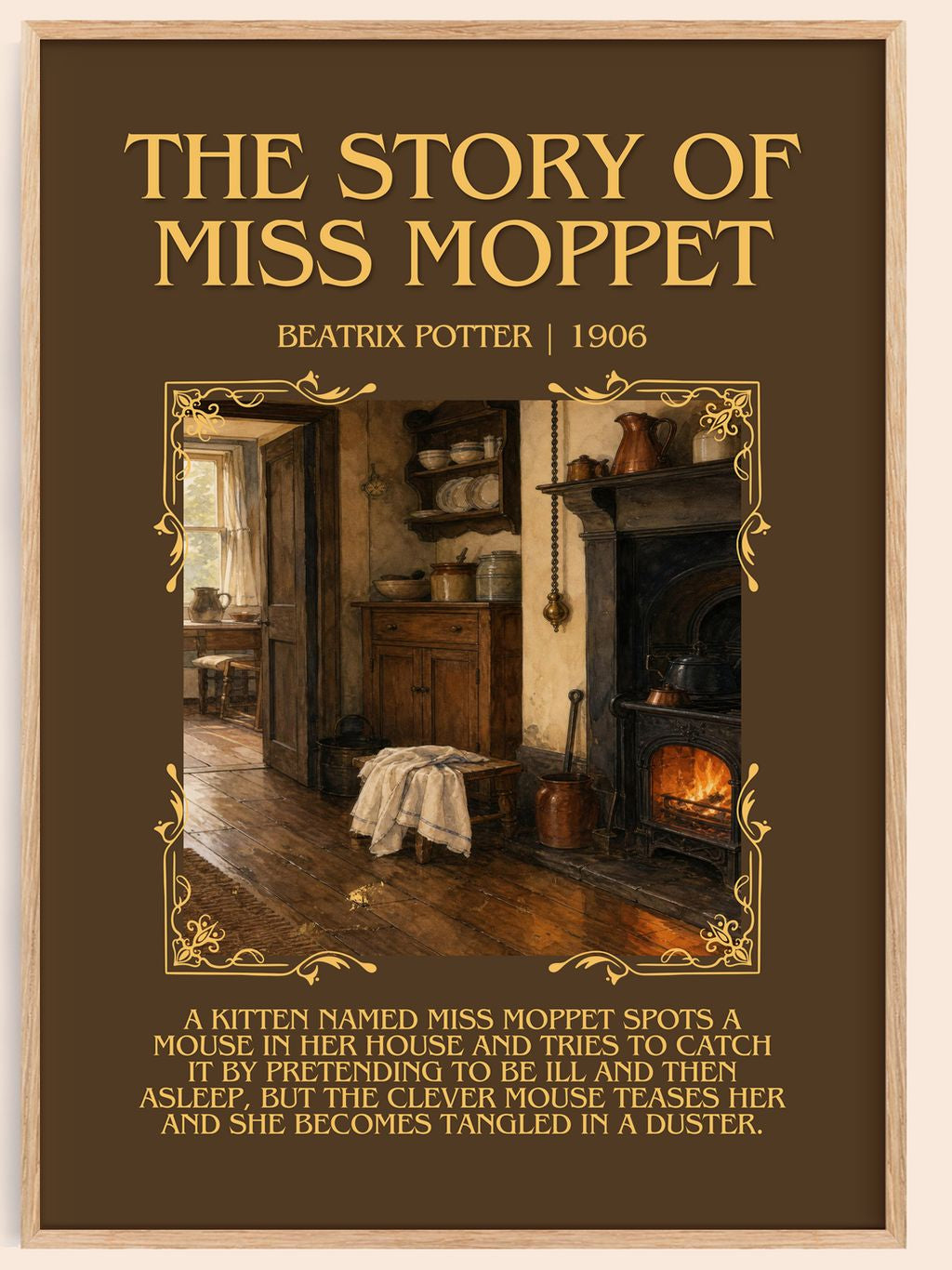 The Story Of Miss Moppet Minimalist Book Poster by Beatrix Potter – book poster
