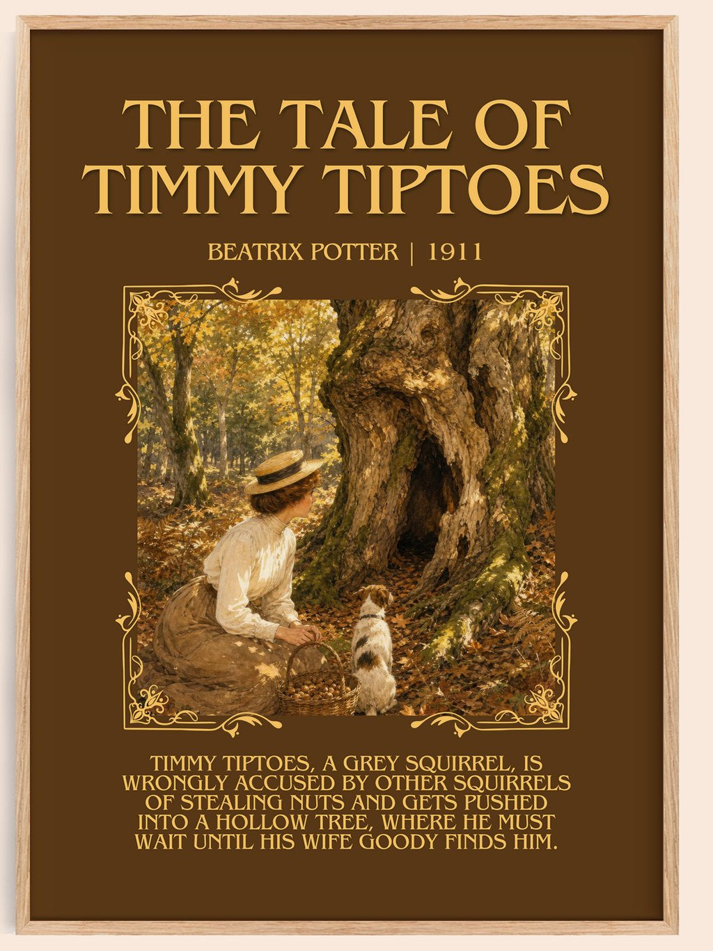 The Tale Of Timmy Tiptoes Minimalist Book Poster by Beatrix Potter – book poster