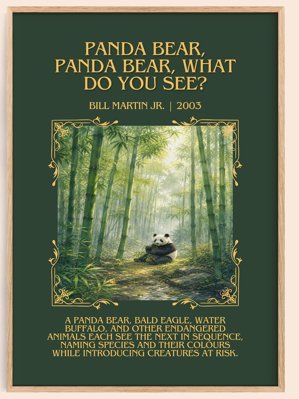 Panda Bear, Panda Bear, What Do You See? Minimalist Book Poster – book poster