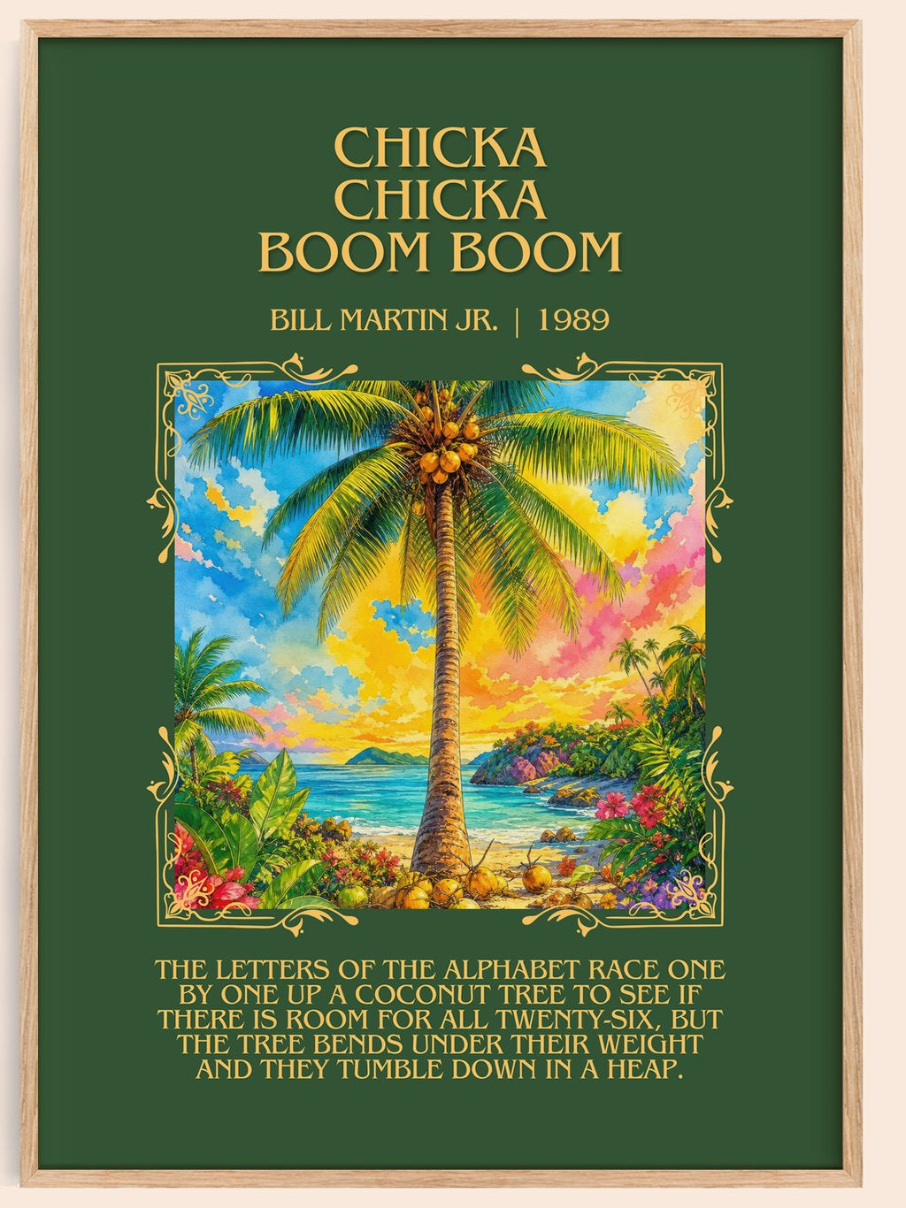 Chicka Chicka Boom Boom Minimalist Book Poster by Bill Martin Jr. – book poster