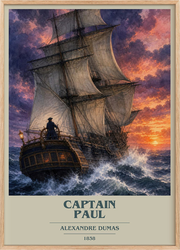 Captain Paul Book Cover Poster by Alexandre Dumas