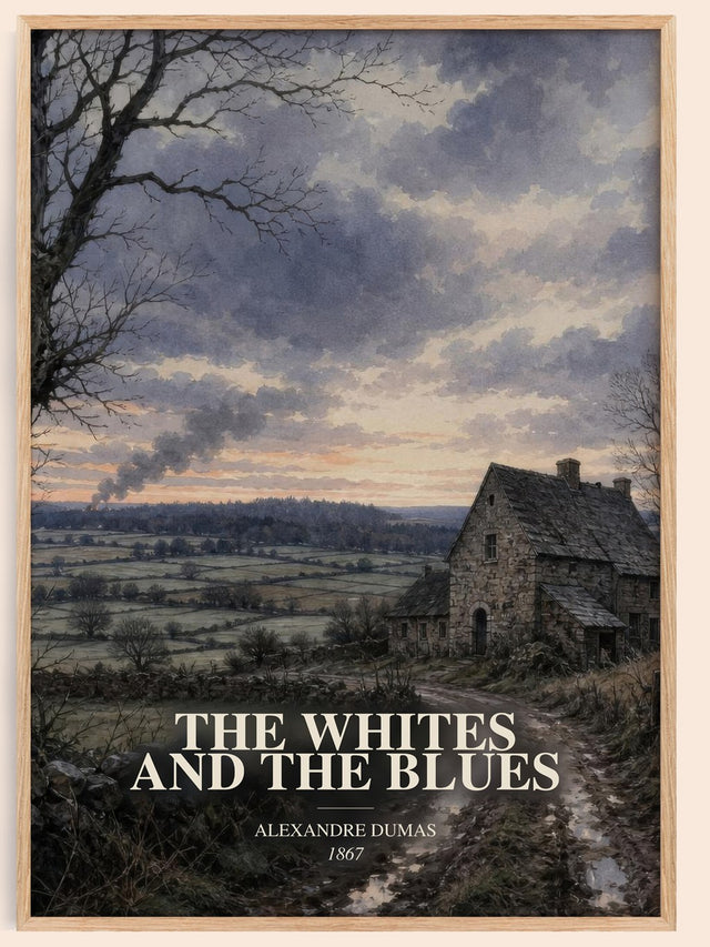 Whites And The Blues Book Watercolour Illustration by Alexandre Dumas