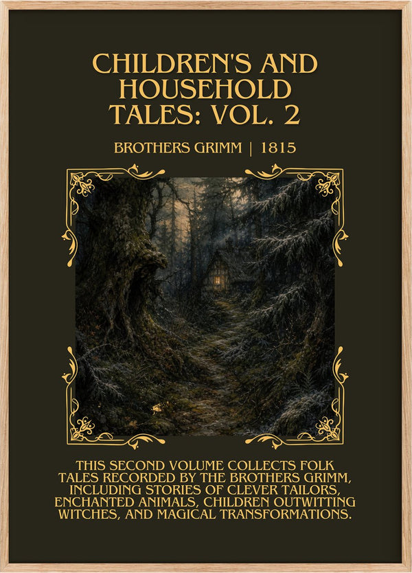Children's And Household Tales: Vol. 2 Minimalist Book Poster by Brothers Grimm