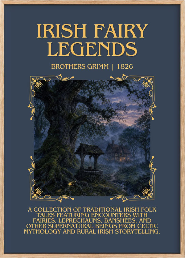 Irish Fairy Legends Minimalist Book Poster by Brothers Grimm