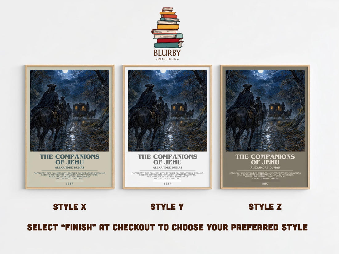 The Companions Of Jehu Bookish Wall Art by Alexandre Dumas (mockup)